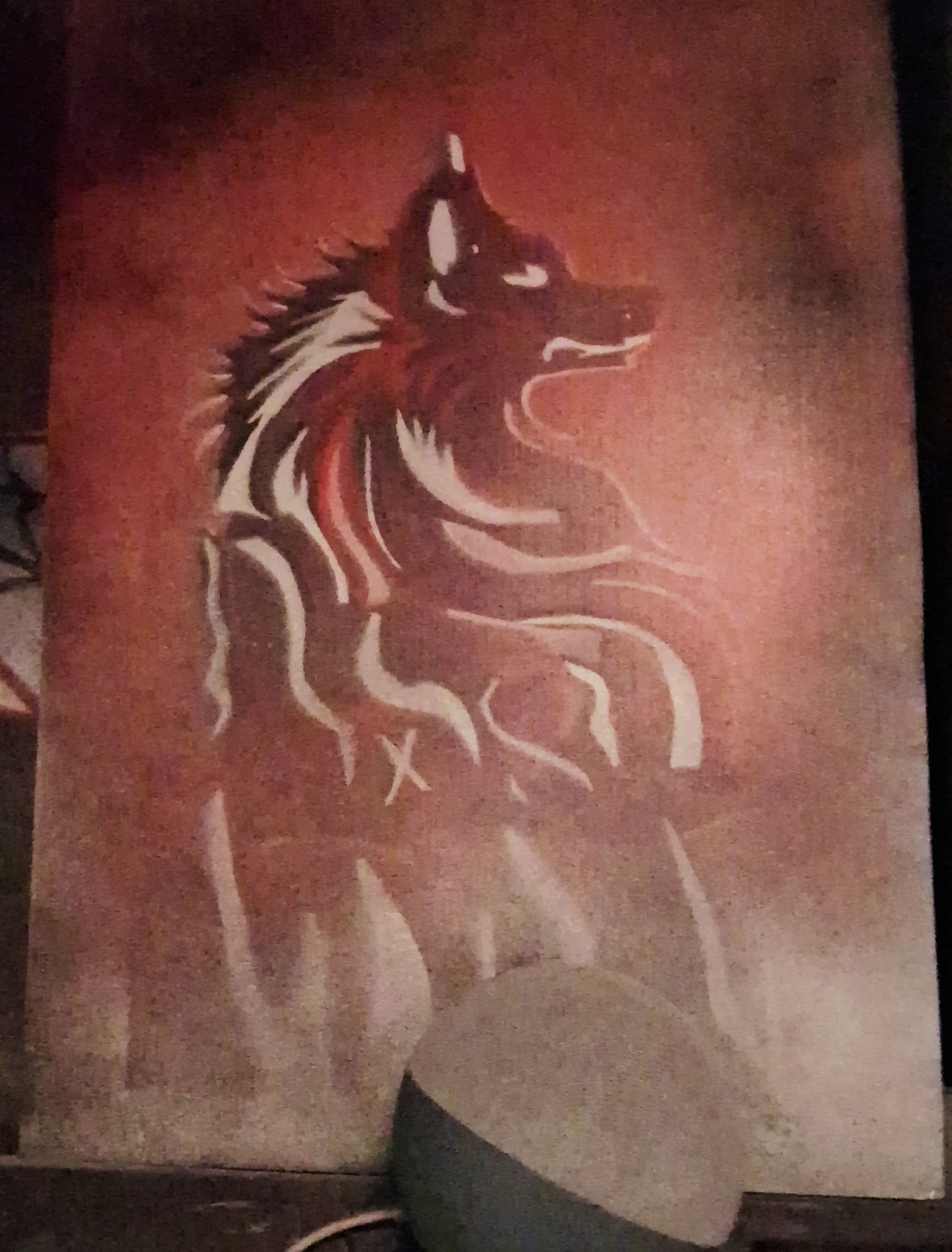Eagles wood project. 3'×5' finished plywood. Both sides of project are painted.